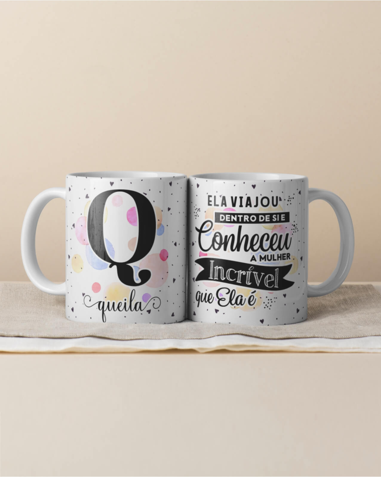 Caneca Alfabeto floral, e frase - #12