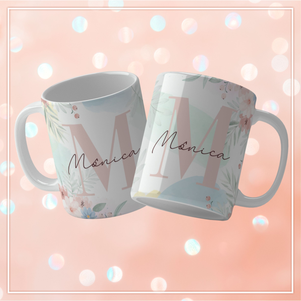 Caneca Alfabeto Floral - #13
