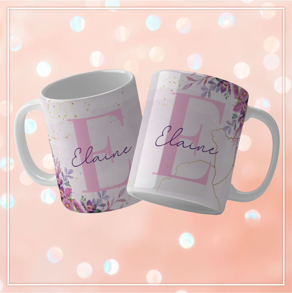 Caneca Alfabeto Floral - #5