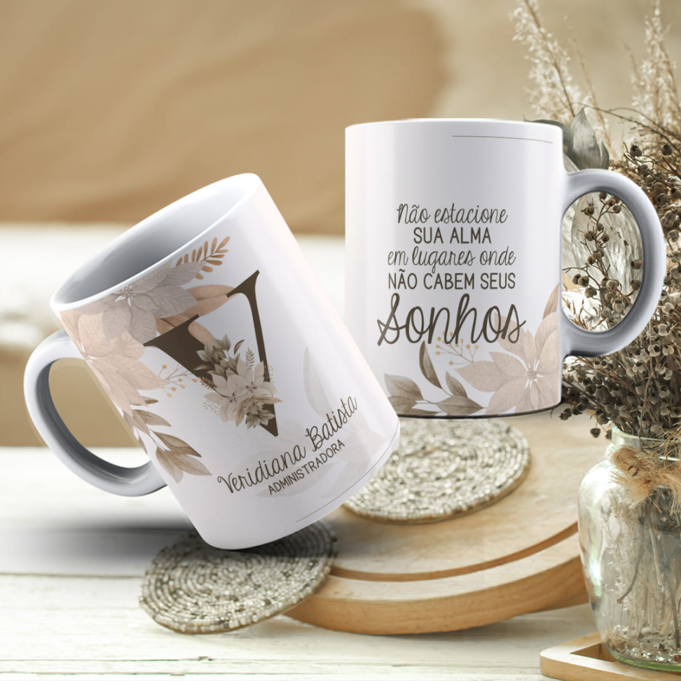 Caneca Inicial , Nome e frase , Profissão - #8