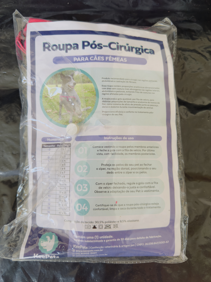 Roupa Pós Cirúrgica Pet Castração Fêmea Nº 9 KeePets