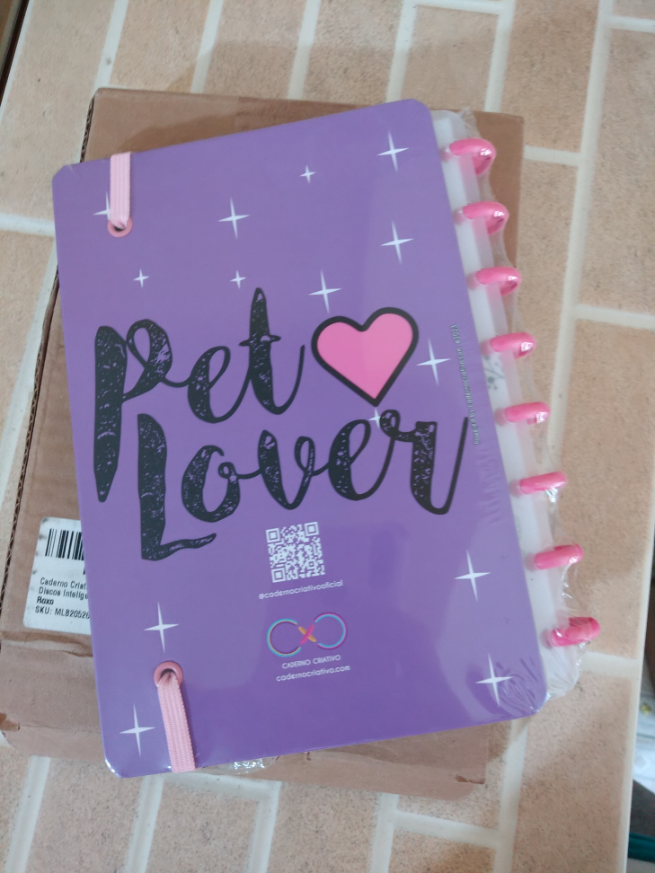Planner caderno criativo para pet lilás e rosa