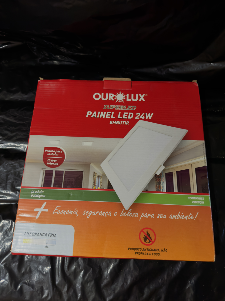 Painel LED Super Eco Embutir Quadrado 24W Bivolt 6500K - OUROLUX