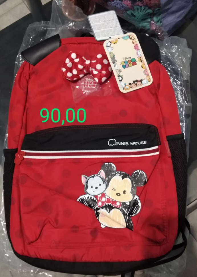 Mochila vermelha da Minie baby