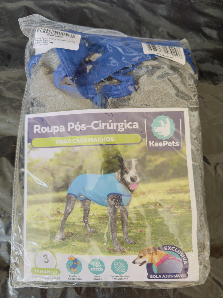 Roupa Pós Cirúrgica Pet Castração Macho Nº 3 KeePets