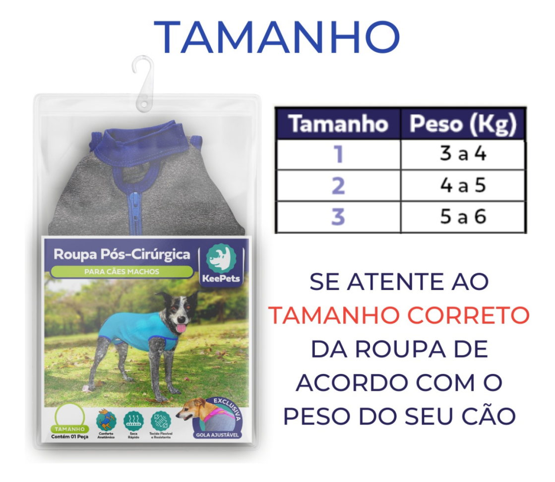Roupa Pós Cirúrgica Pet Castração Macho Nº 3 KeePets - #5