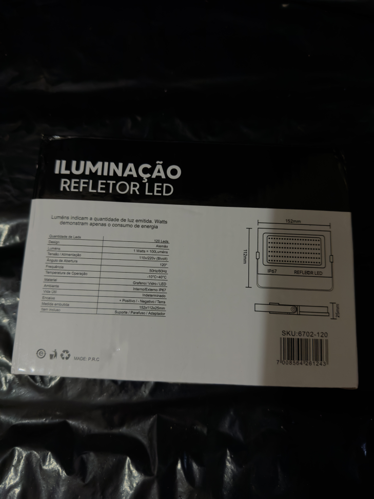 Refletor Led 100w Prova D' Água Ip67 Luz Branca 6500k