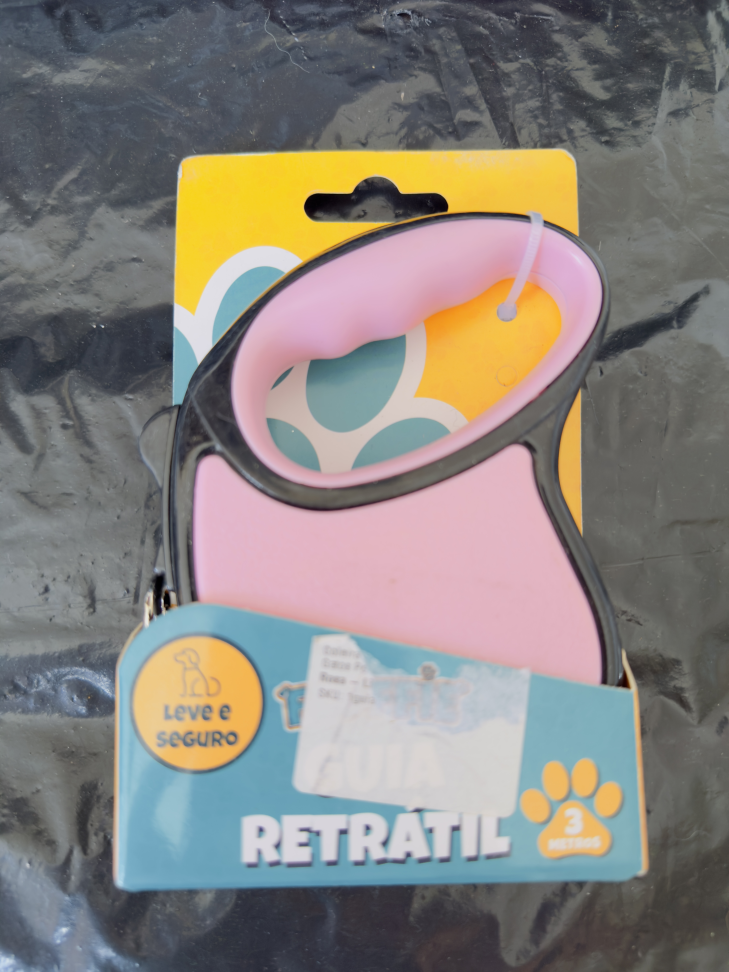 Guia Retrátil Seguro Para Coleira Passeio Cães 3 Metros 10kg