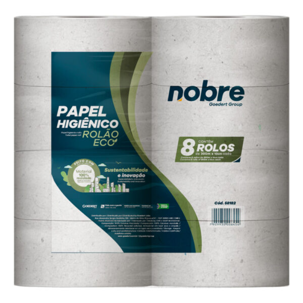 PAPEL HIGIÊNICO ROLÃO C/8X10CM.X300M. (FARDO / F.SIMPLES) ECO