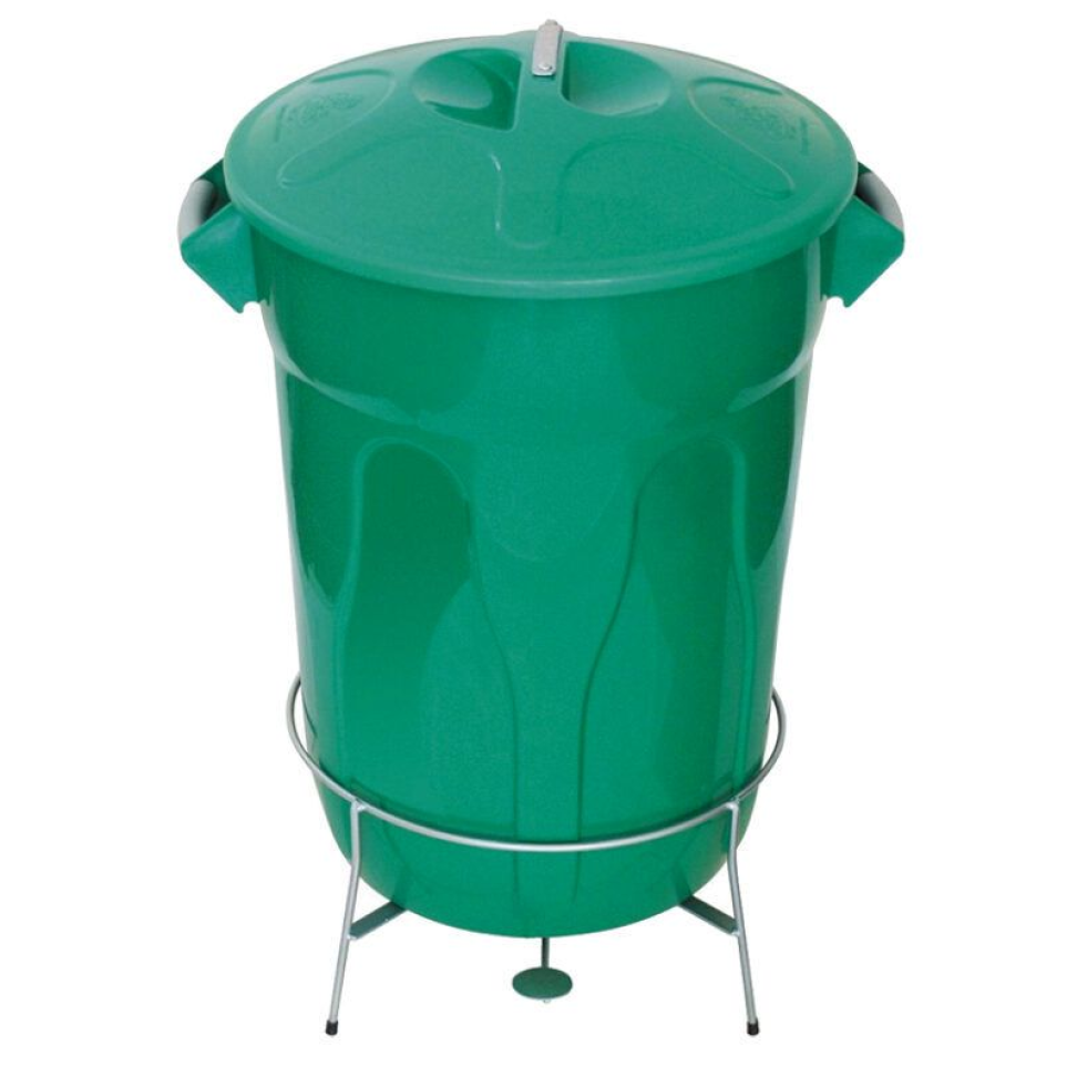 LIXEIRA PLÁSTICA COM PEDAL EM AÇO 100L