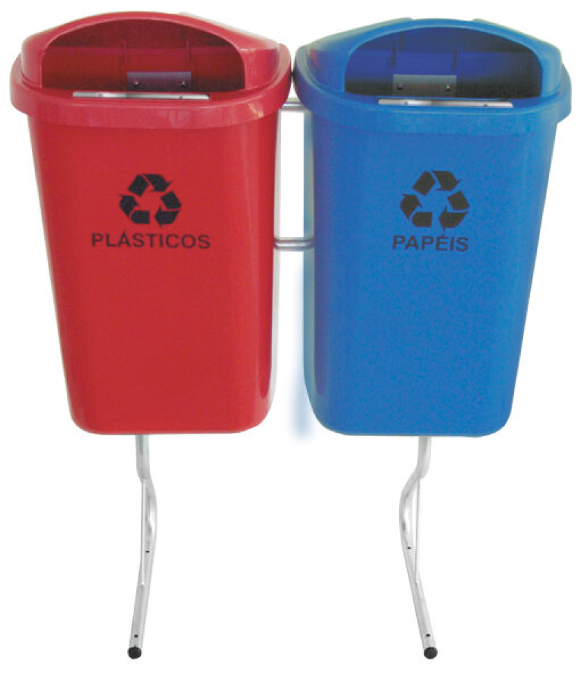 CONJUNTO PARA COLETA SELETIVA DE 50L COM 02 CESTOS