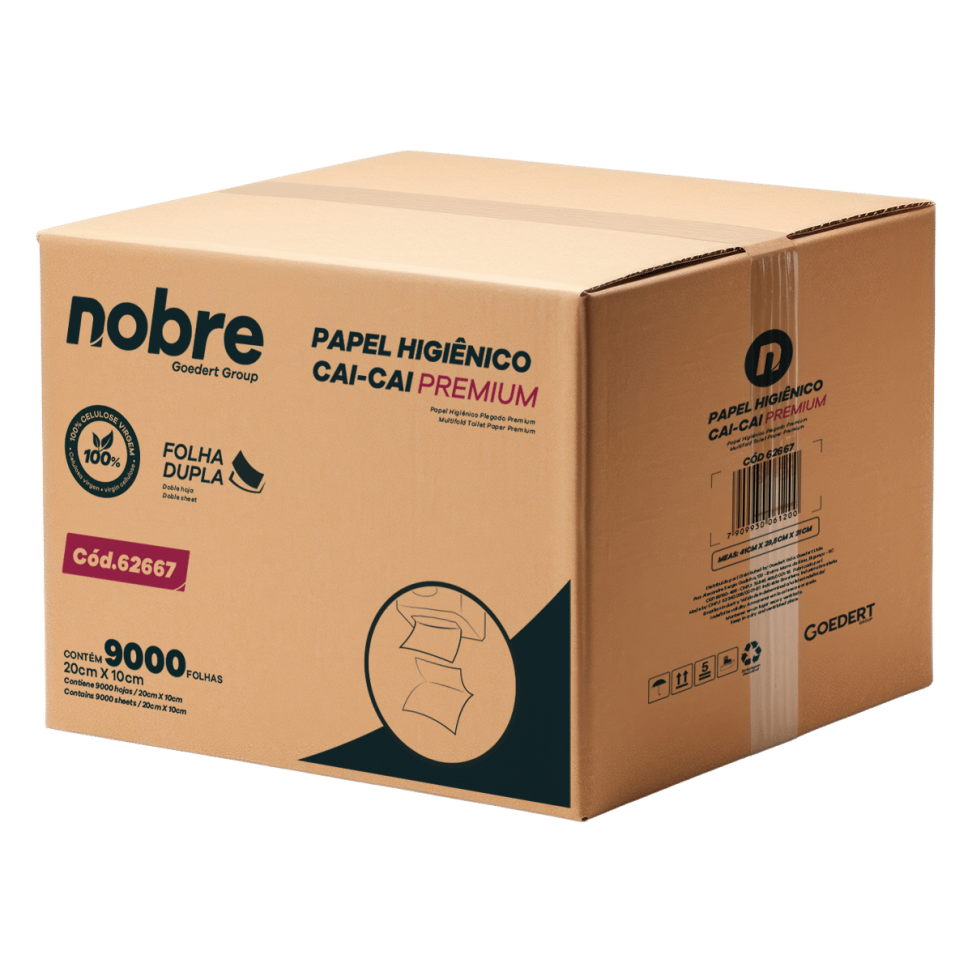 PAPEL HIGIENICO CAI CAI C/9000FLS. 20CM X 10CM FOLHA DUPLA PREMIUM