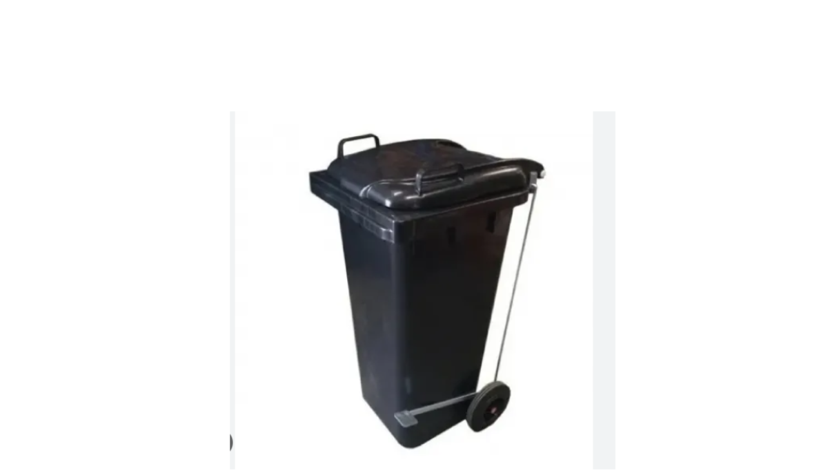 LIXEIRA COLETOR PLÁSTICO 240L COM PEDAL E RODAS DE 200mm - #3