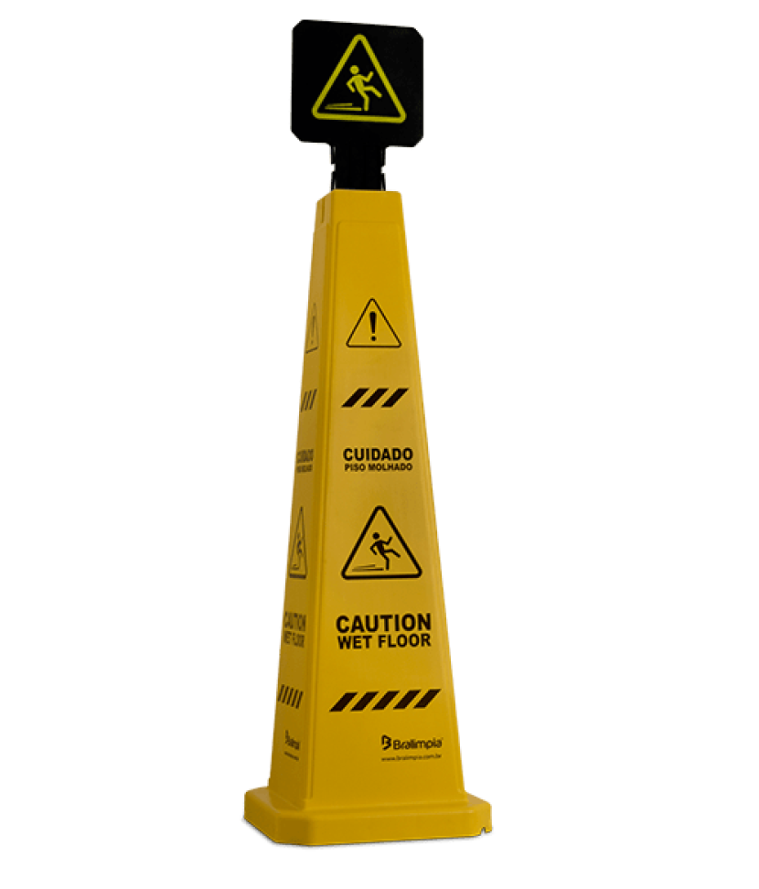 CONES SINALIZADORES PISO MOLHADO