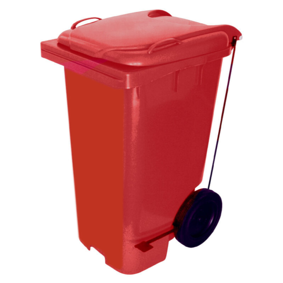 LIXEIRA COLETOR PLÁSTICO 240L COM PEDAL E RODAS DE 200mm - #4