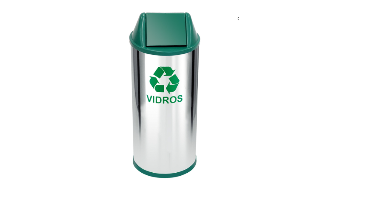 LIXEIRA EM AÇO INOX COM TAMPA VAI-VEM PLÁSTICA 22L