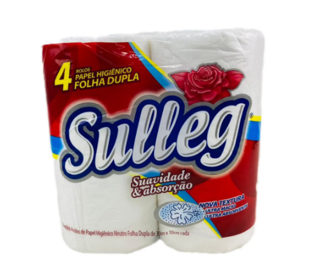 PAPEL HIGIÊNICO 4 ROLOS 30M SULLEG FOLHA DUPLA