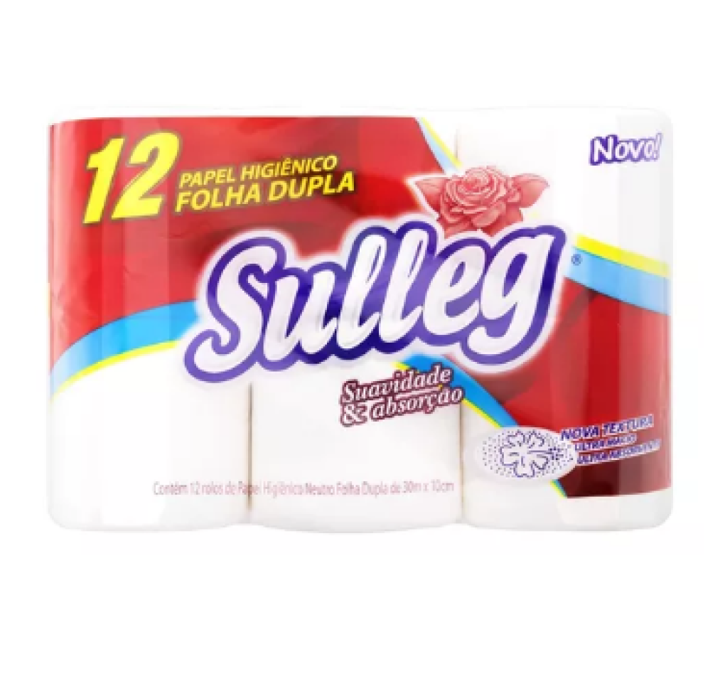 PAPEL HIGIÊNICO 12 ROLOS 30M SULLEG FOLHA DUPLA