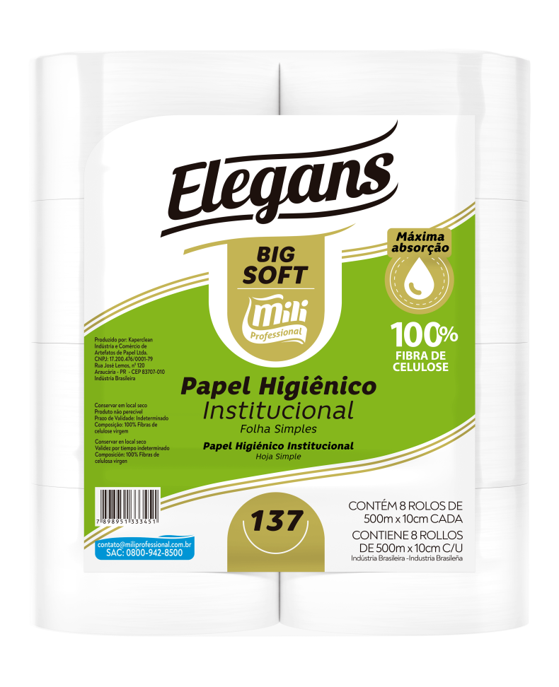 PAPEL HIGIÊNICO ROLO 500M BIG SOFT