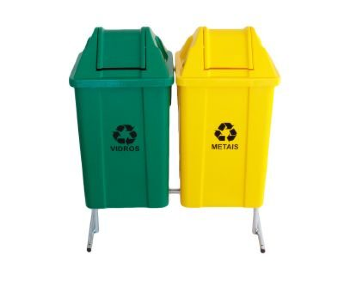 CONJUNTO PARA COLETA SELETIVA COM 2 CESTOS DE 100L