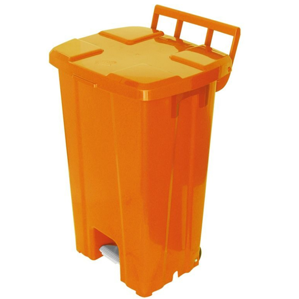 LIXEIRA QUADRADA COM PEDAL E RODAS DE 100L
