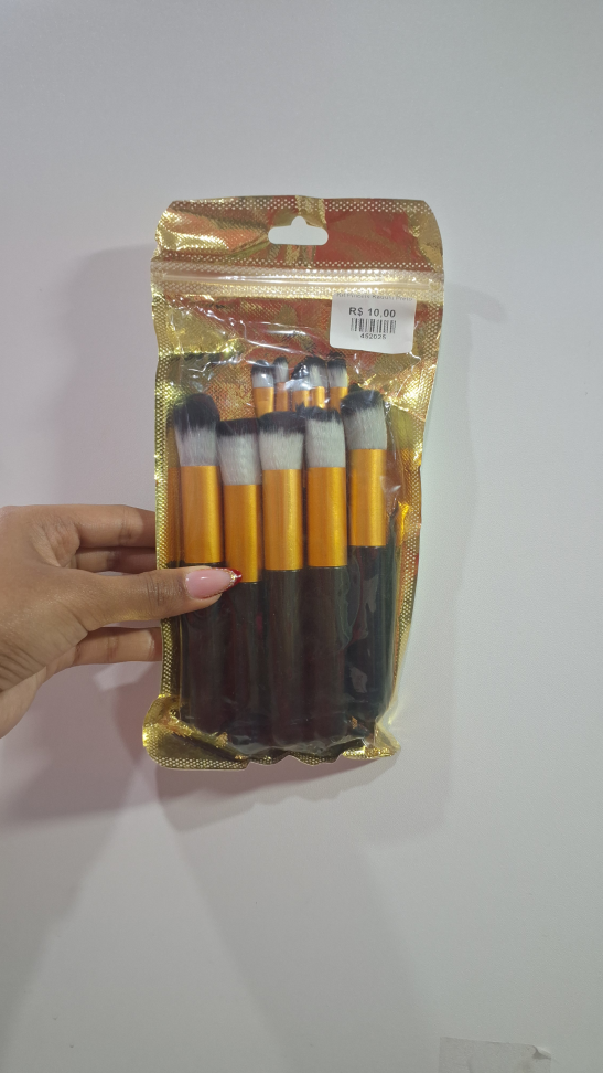 Kit pincéis kabuki Preto