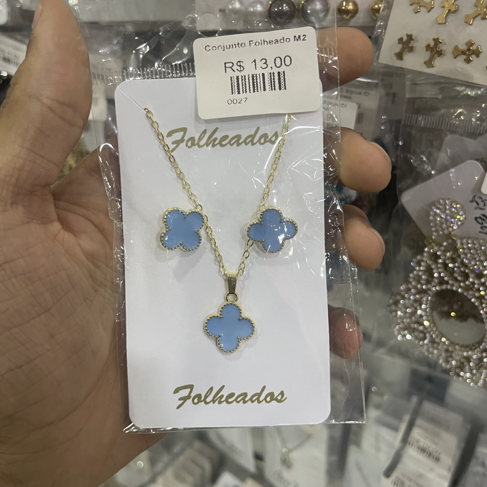 Conjunto Colar e Brinco Inox Prata - #2