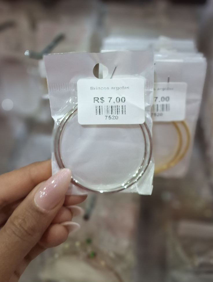 Brincos Argolas Prateadas