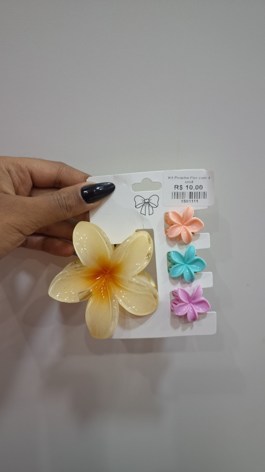 Kit piranha flor c/4 unidades