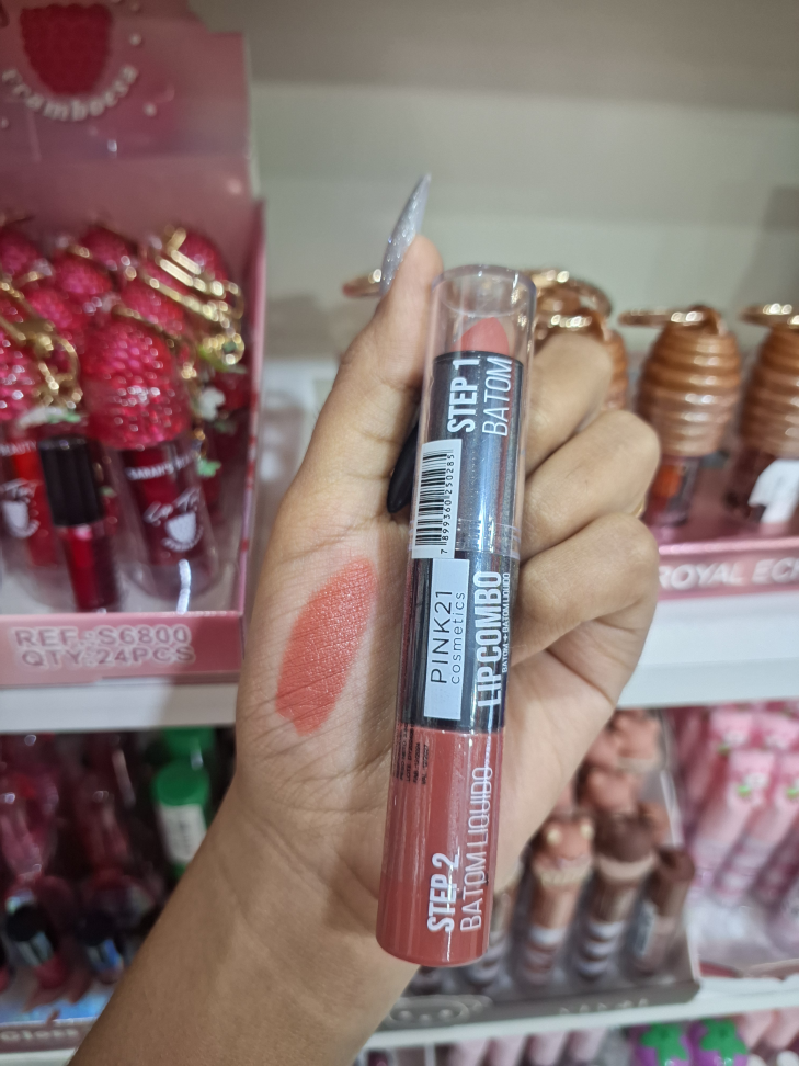 Lip Combo 2 em 1 Batom Líquido Matte + Batom PINK 21- cor 02
