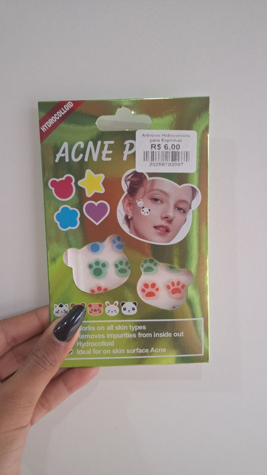 Adesivo hidrocoloide para espinhas