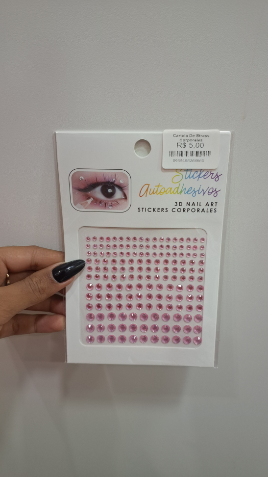 Cartela de strass adesivo