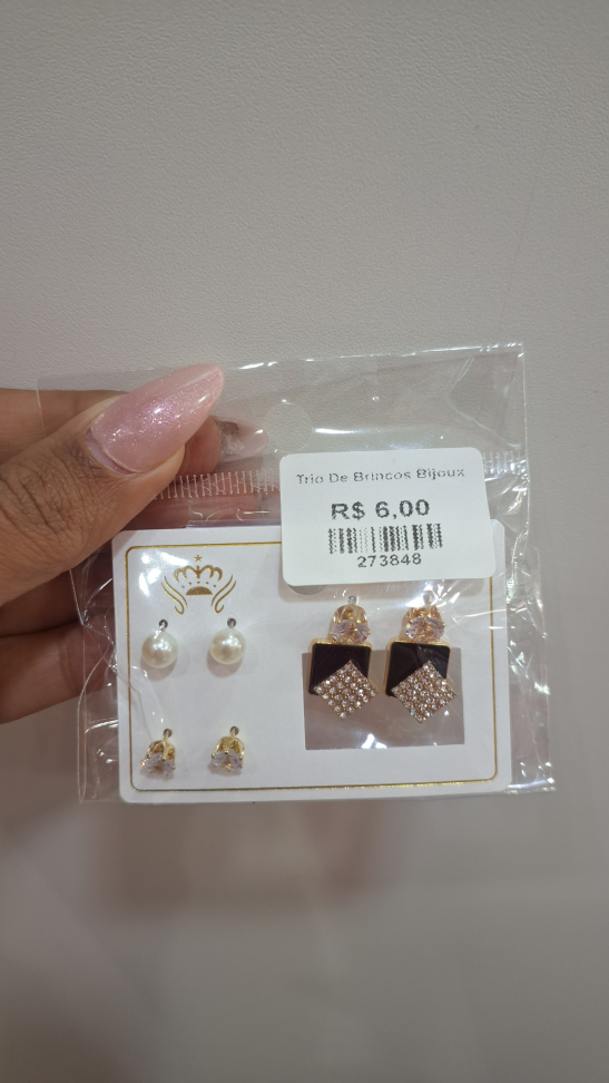 Trio de brincos bijoux
