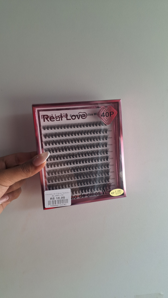 Cartela de Cilios Tufinho 40P Com 10 Fileiras Real Love