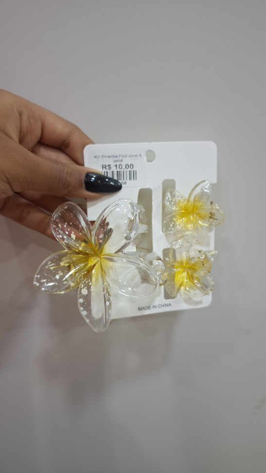 Kit piranha flor com 3 unidades