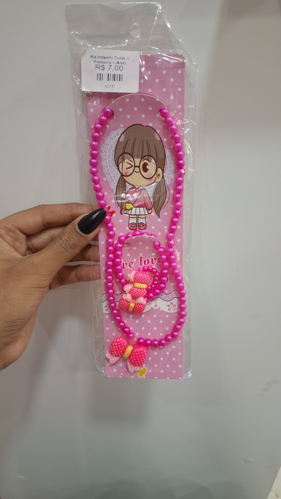 Kit infantil colar + pulseira + Anel