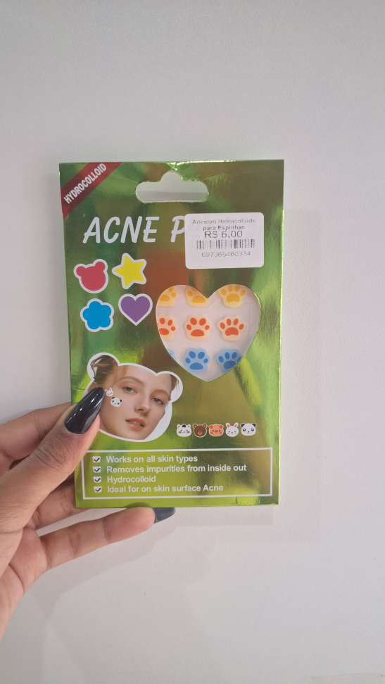 Adesivo hidrocoloide para espinhas