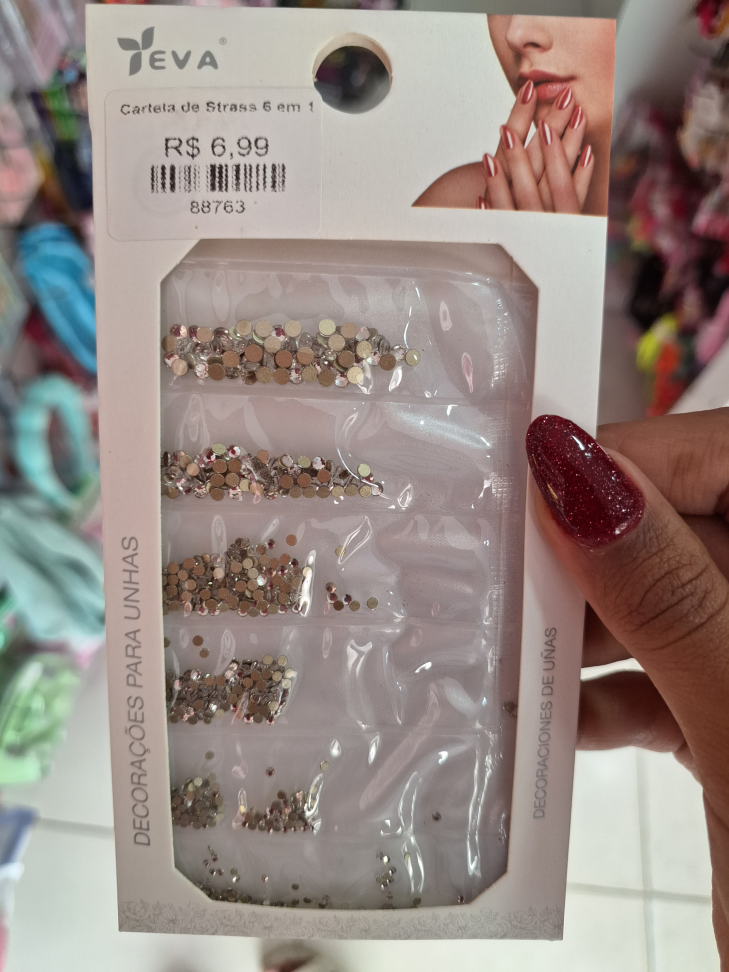 Cartela de Strass 6 em 1