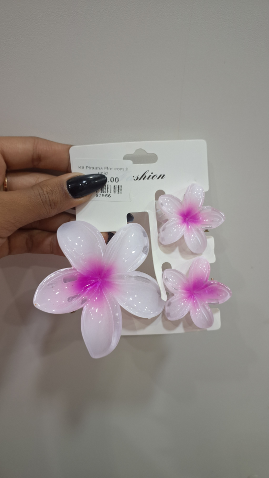 Kit piranha flor com 3 unidades