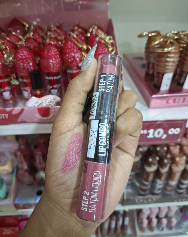 Lip Combo 2 em 1 Batom Líquido Matte + Batom PINK 21- cor 03
