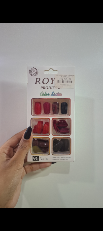 Unhas Postiças C/96 Unhas Quadradas Royal