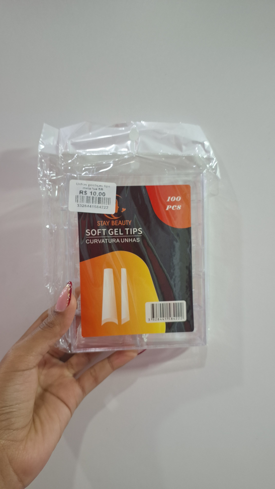 Unhas tips meia lua Stay Beauty