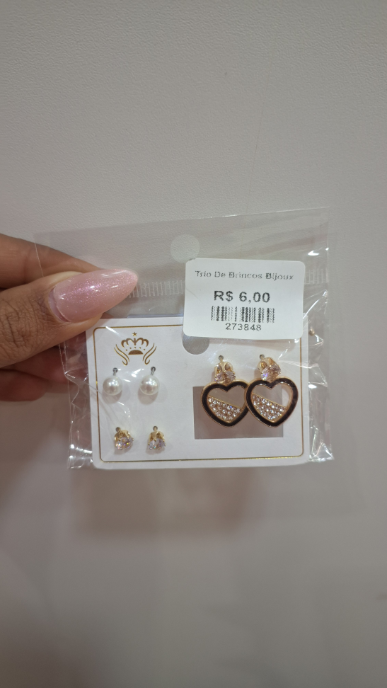 Trio de brincos bijoux