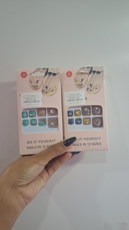 Unhas Decoradas 3D p/Pé