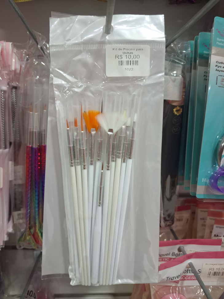 Kit com 13 Pincéis para Unhas Preto
