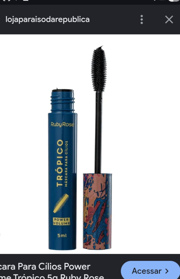 Máscara Para Cílios Trópico Ruby Rose - Power Volume