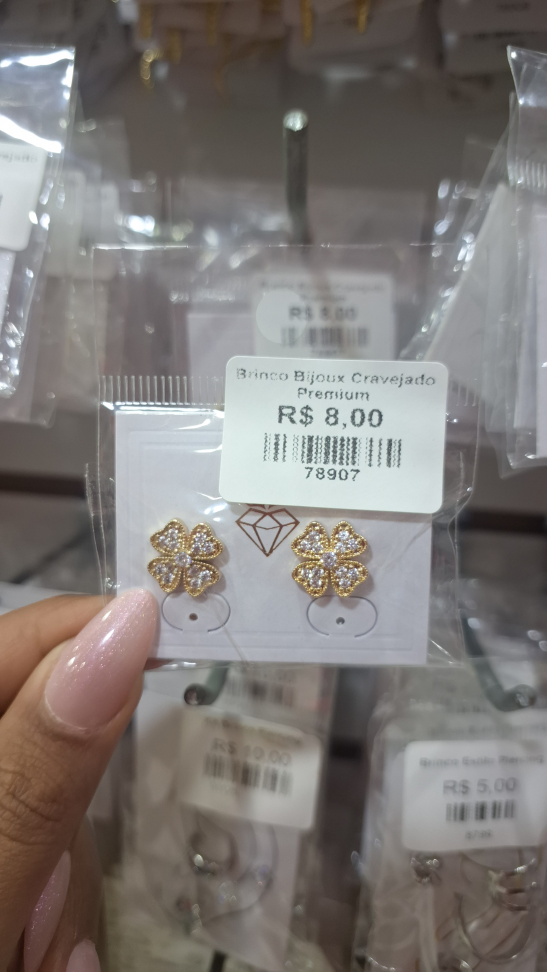 Brinco Bijoux Cravejado Premium