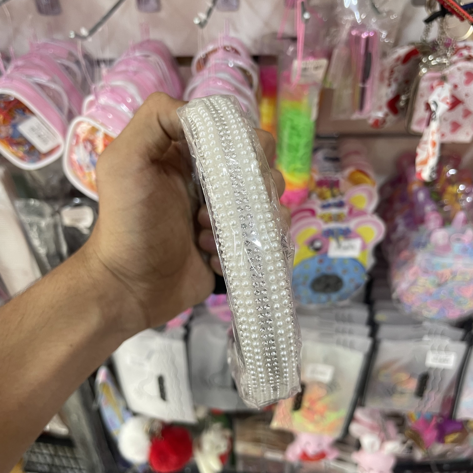 Diadema G Pérolas e Strass - #1