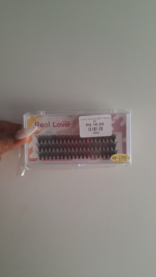 Cilios Tufinho 40P 13mm Com 3 Fileiras Real Love