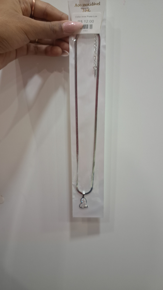 Colar Inox prata Lux